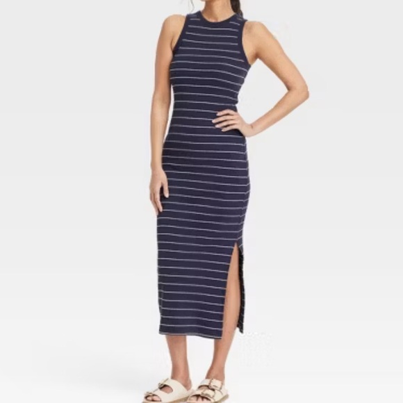 Dresses & Skirts - Striped Navy Sleeveless Dress